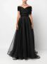 Ana Radu Maxi-jurk met ruches Zwart - Thumbnail 2