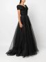 Ana Radu Maxi-jurk met ruches Zwart - Thumbnail 3