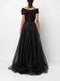 Ana Radu Maxi-jurk met ruches Zwart - Thumbnail 4