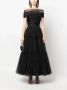 Ana Radu off-shoulder fluted maxi dress Zwart - Thumbnail 2