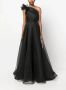 Ana Radu one-shoulder organza maxi dress Zwart - Thumbnail 2