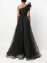Ana Radu one-shoulder organza maxi dress Zwart - Thumbnail 4