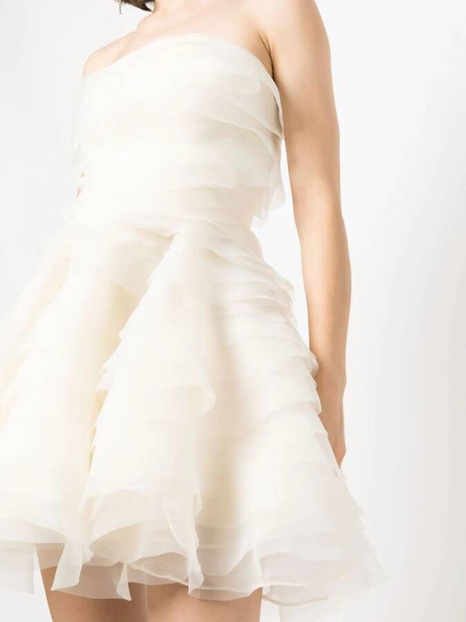 Ana Radu ruffled organza minidress Beige