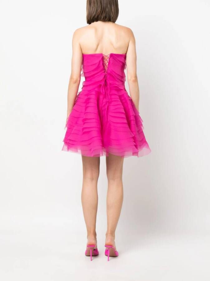 Ana Radu ruffled organza minidress Roze
