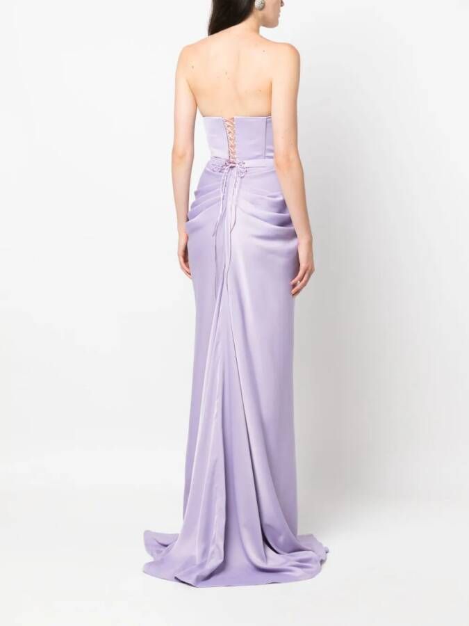 Ana Radu Strapless avondjurk Paars