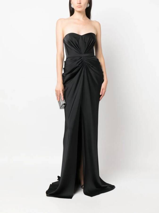 Ana Radu Strapless avondjurk Zwart
