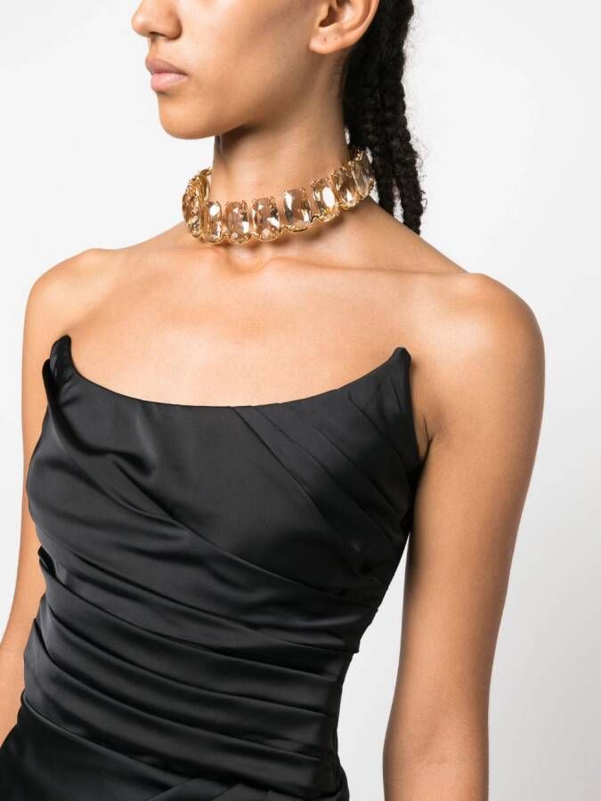 Ana Radu Strapless midi-jurk Zwart
