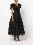 Ana Radu tie-up ruffled maxi dress Zwart - Thumbnail 3