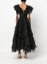 Ana Radu tie-up ruffled maxi dress Zwart - Thumbnail 4