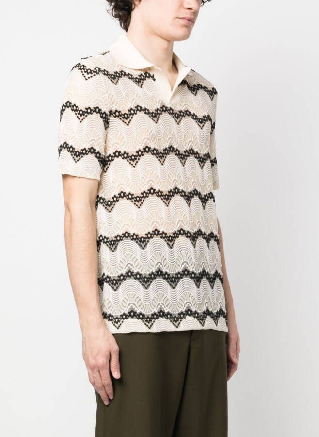 Andersson Bell Poloshirt met geometrisch patroon Beige