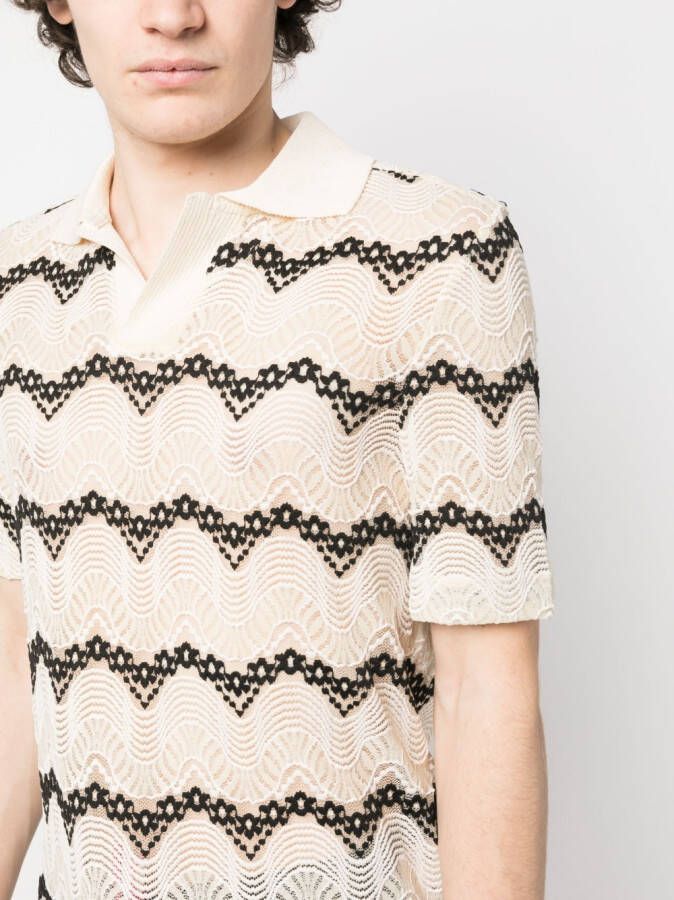 Andersson Bell Poloshirt met geometrisch patroon Beige