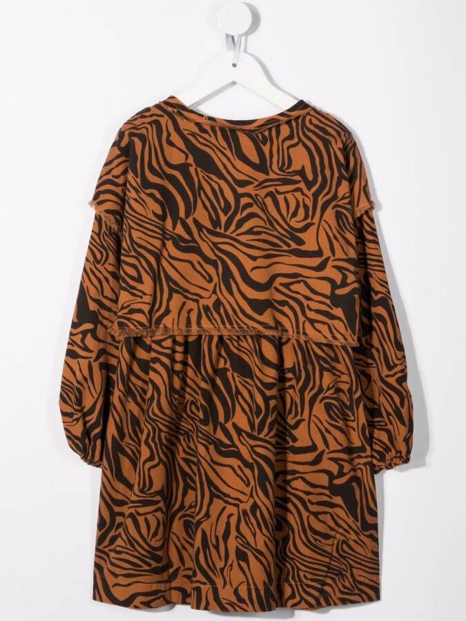 Andorine Midi-jurk met tijgerprint Beige