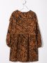 Andorine Midi-jurk met tijgerprint Beige - Thumbnail 2