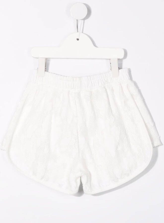 Andorine Shorts met bloemenkant Wit