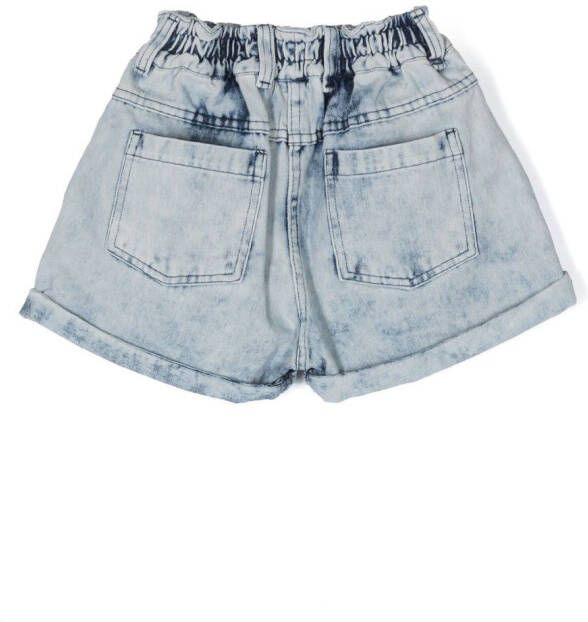 Andorine Spijkershorts met acid-wassing Blauw