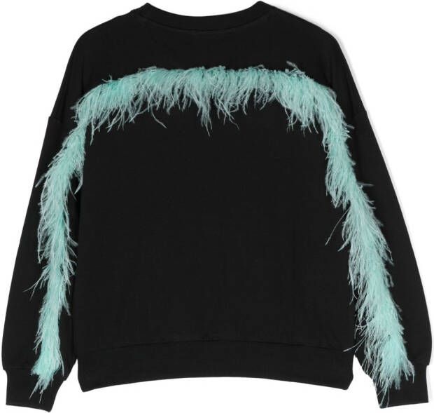Andorine Sweater met logoprint Zwart