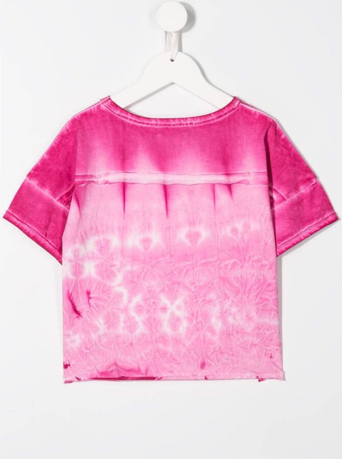 Andorine T-shirt met tie-dye print Roze