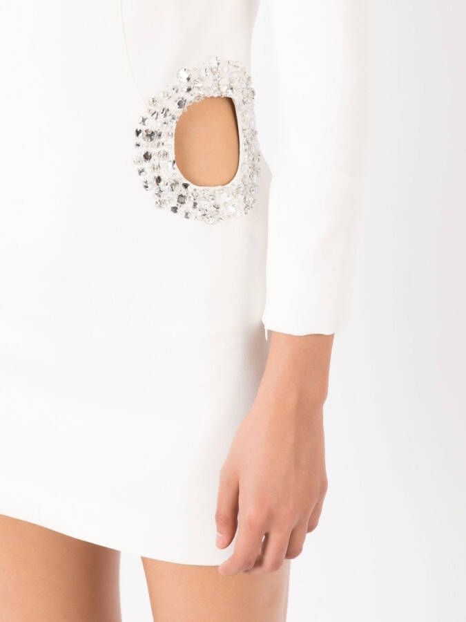 Andrea Bogosian Mini-jurk verfraaid met edelsteen Wit