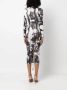 ANDREĀDAMO Midi-jurk met abstracte print Zwart - Thumbnail 4