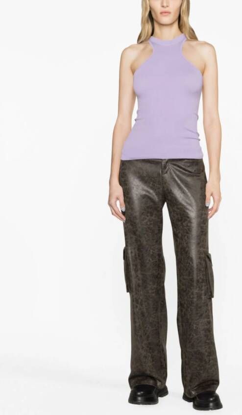 ANDREĀDAMO ribbed-knit tank top Paars
