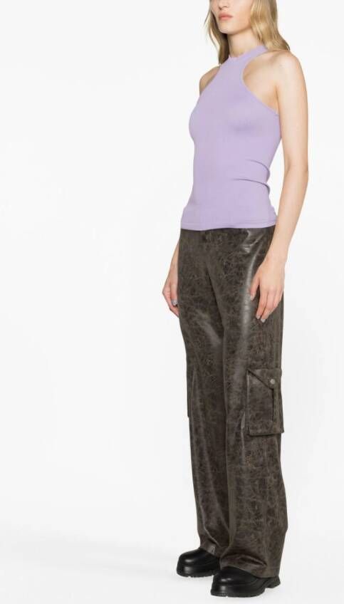 ANDREĀDAMO ribbed-knit tank top Paars