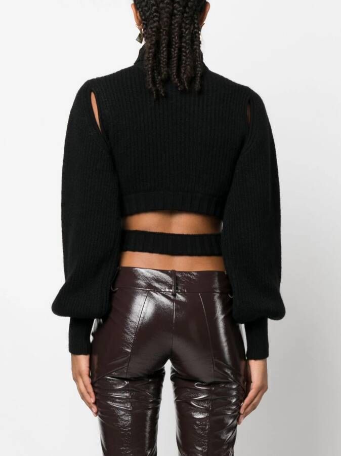ANDREĀDAMO Cropped coltrui Zwart