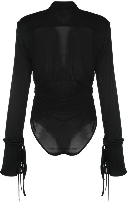 ANDREĀDAMO Semi-doorzichtig blouse Zwart