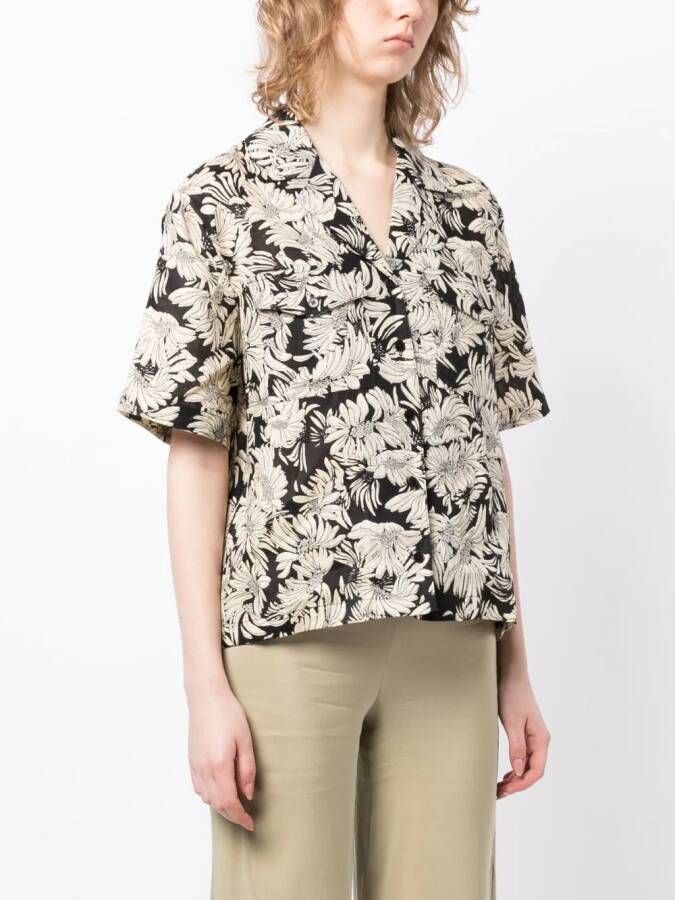 ANINE BING Blouse met bloemenprint Zwart