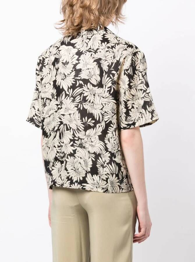 ANINE BING Blouse met bloemenprint Zwart