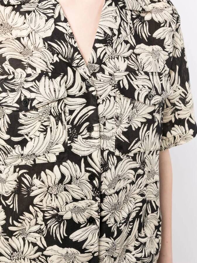 ANINE BING Blouse met bloemenprint Zwart