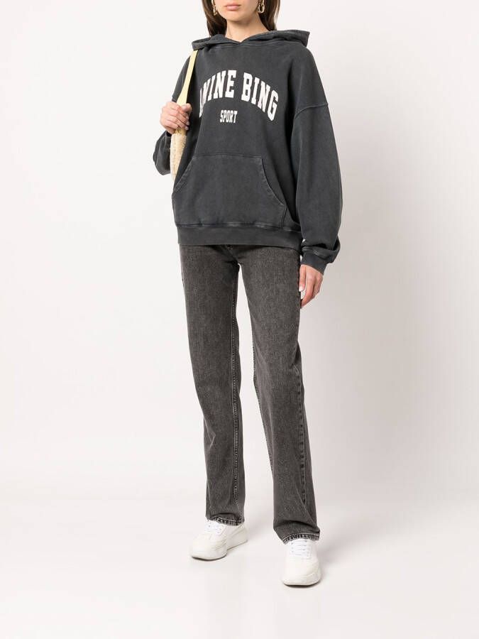 ANINE BING Hoodie met print Zwart