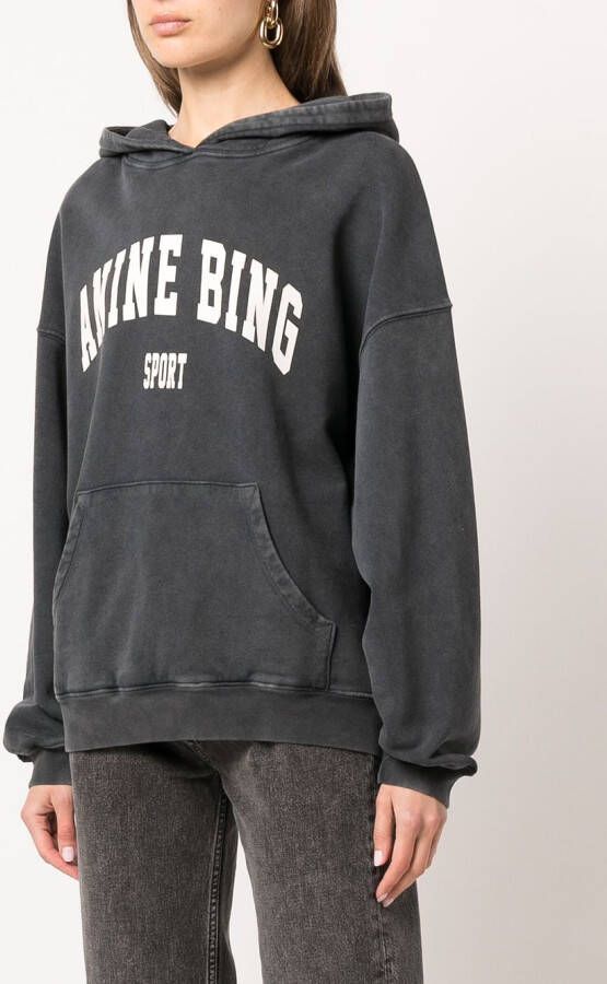 ANINE BING Hoodie met print Zwart