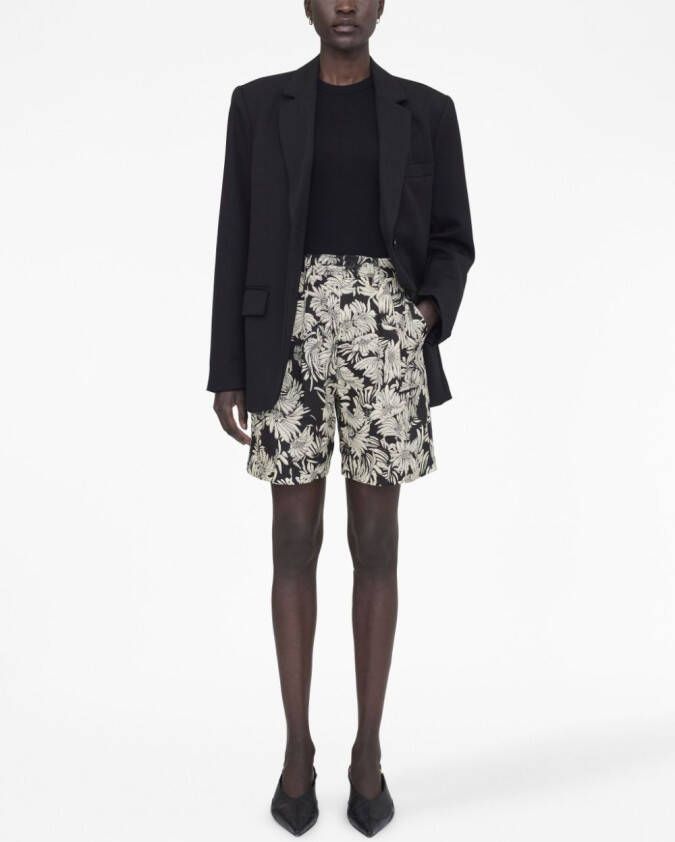 ANINE BING Shorts met bloemenprint Zwart