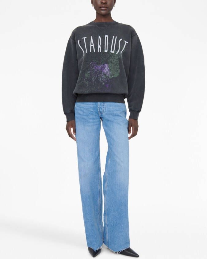 ANINE BING Ramona Stardust sweater met print Zwart