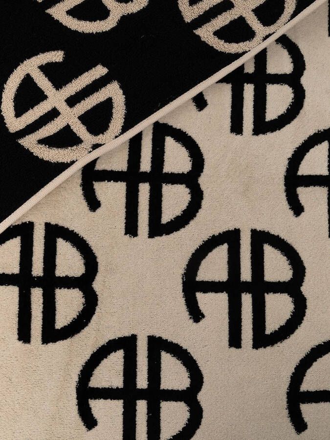ANINE BING Tweekleurige handdoek Zwart