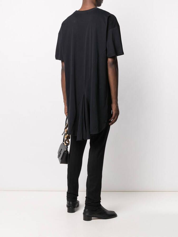 Ann Demeulemeester T-shirt met asymmetrische afwerking Zwart