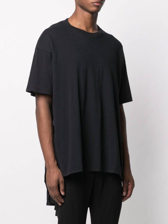 Ann Demeulemeester T-shirt met asymmetrische afwerking Zwart