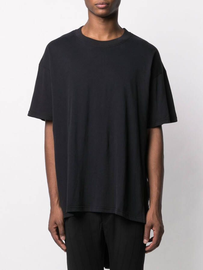 Ann Demeulemeester T-shirt met asymmetrische afwerking Zwart
