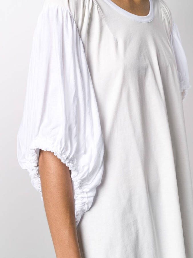 Ann Demeulemeester T-shirt met contrasterende mouwen Wit