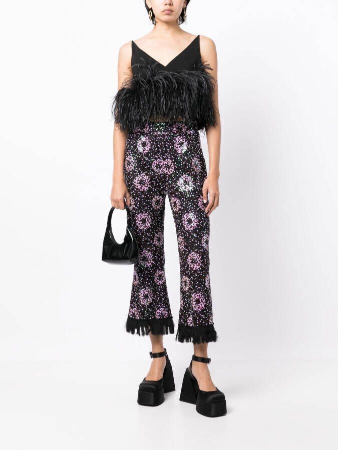 Anna Sui Broek met pailletten Zwart