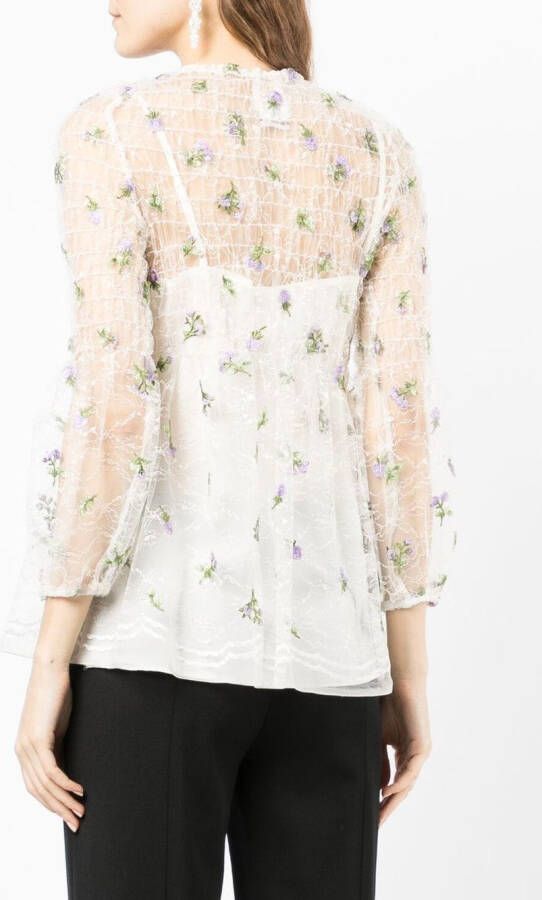 Anna Sui Doorzichtige blouse Wit