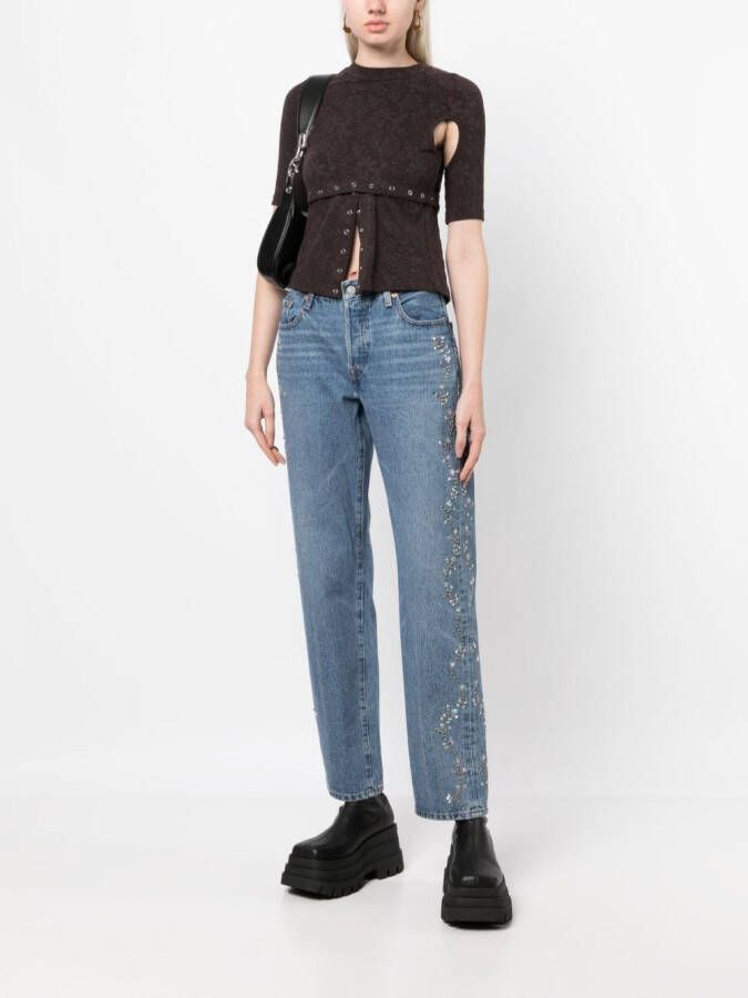 Anna Sui Jeans verfraaid met ringlets Blauw