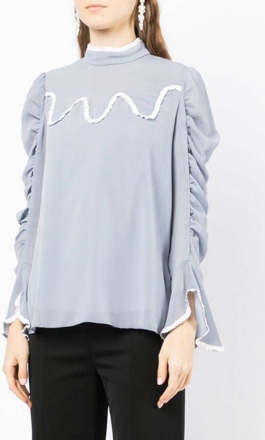 Anna Sui Top met ruche afwerking Blauw