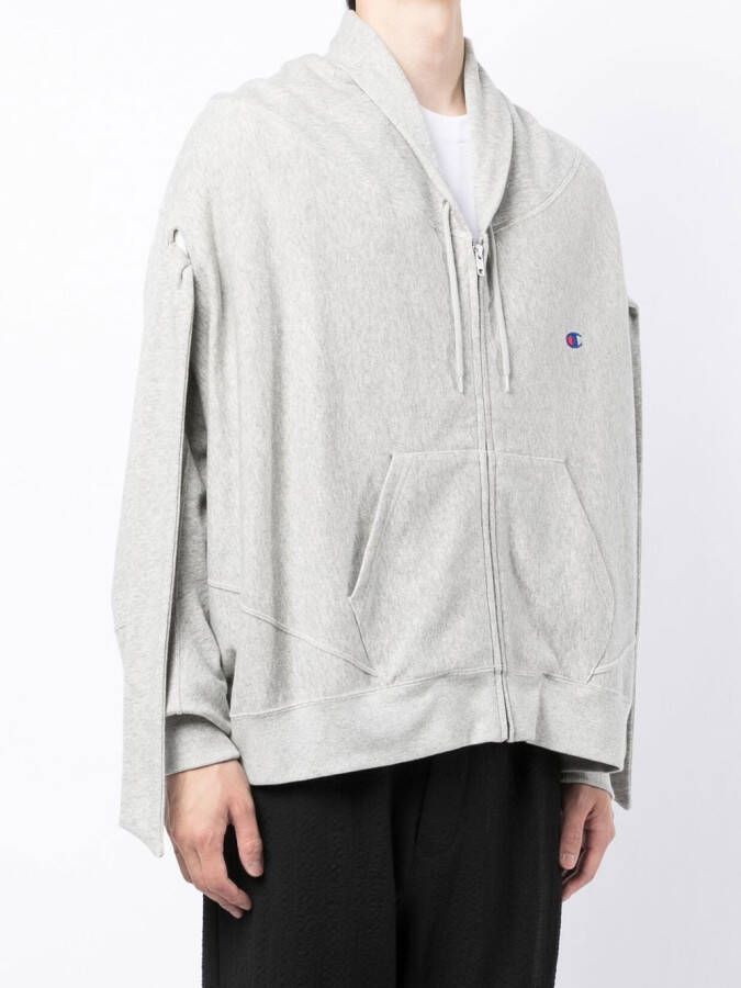 Anrealage Gedrapeerde hoodie Grijs