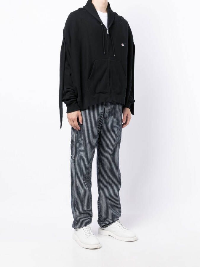 Anrealage Hoodie met trekkoord Zwart