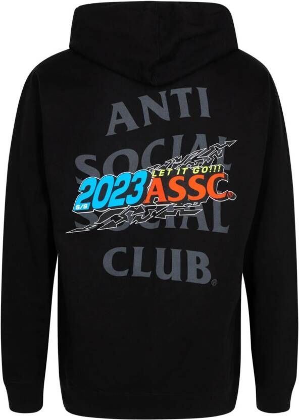 Anti Social Club Hoodie met tekst Zwart