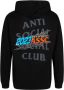 Anti Social Club Hoodie met tekst Zwart - Thumbnail 2