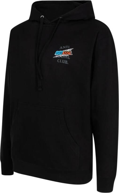Anti Social Club Hoodie met tekst Zwart