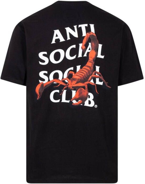 Anti Social Club T-shirt met print Zwart