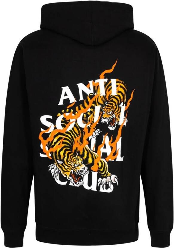 Anti Social Club Hoodie met print Zwart